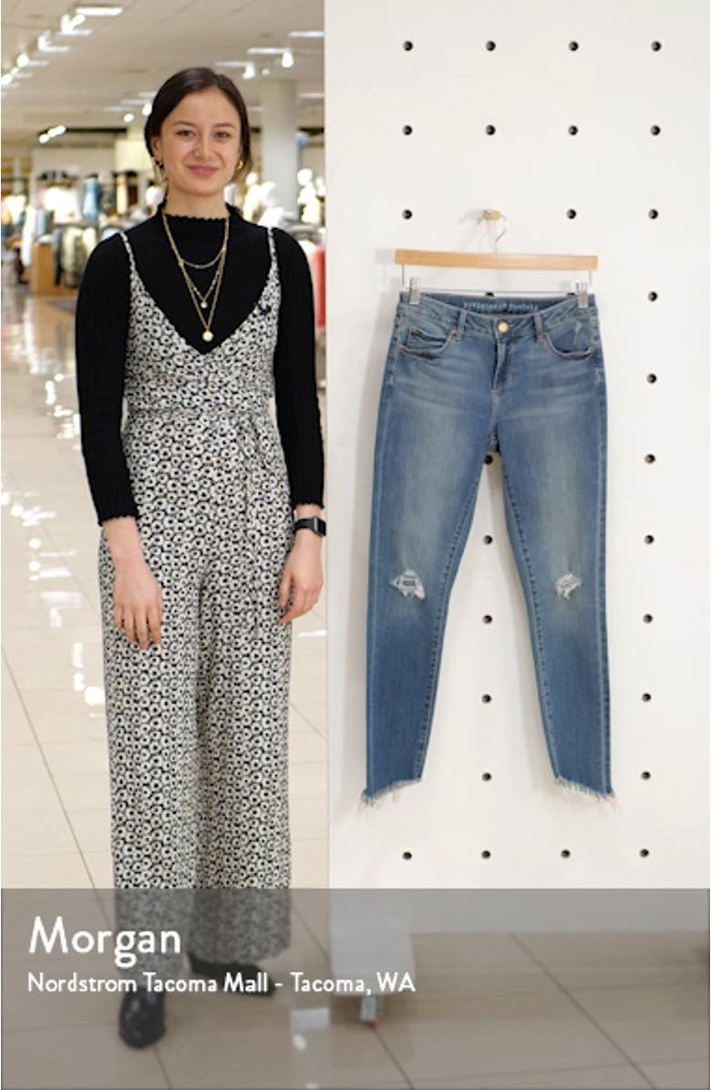 Suzy Ripped Fray Hem Ankle Skinny Jeans, sales video thumbnail