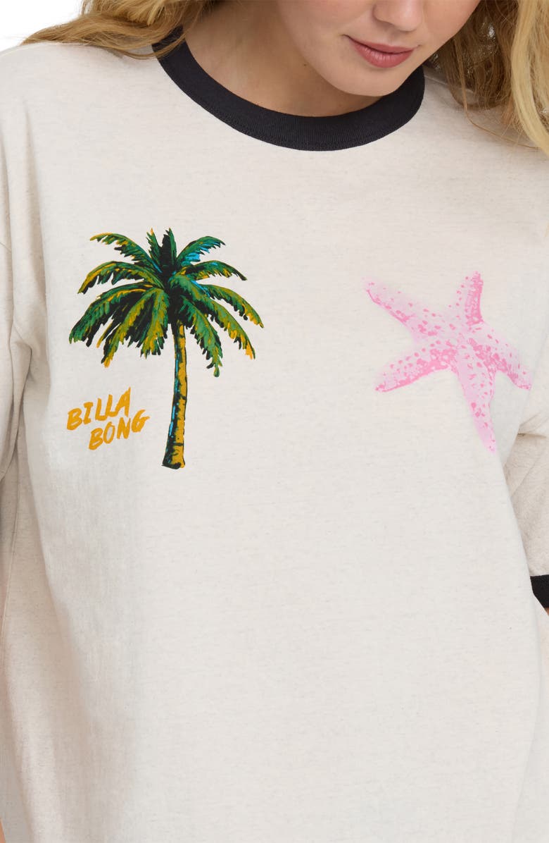Billabong <p>Fun Paradise Ringer Graphic T-Shirt</p>, Alternate, color, White Cap