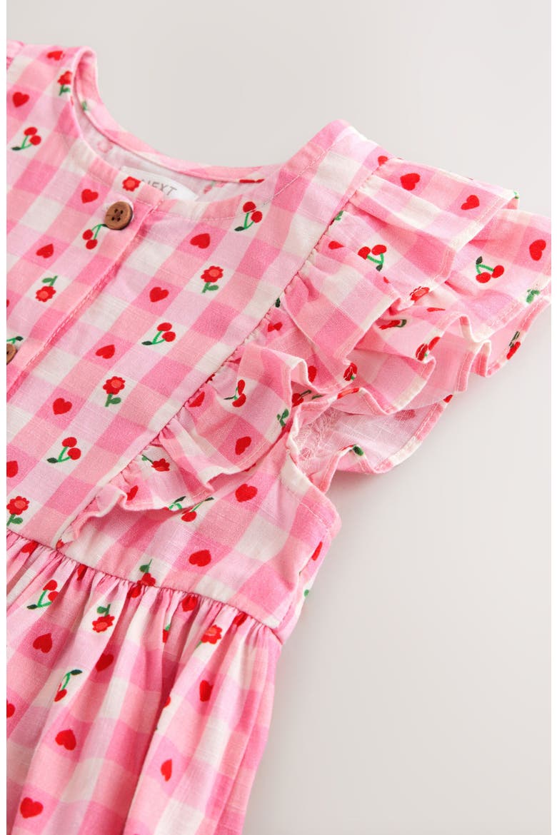 Kids' Gingham Floral Frill Dress, Alternate, color, PINK
