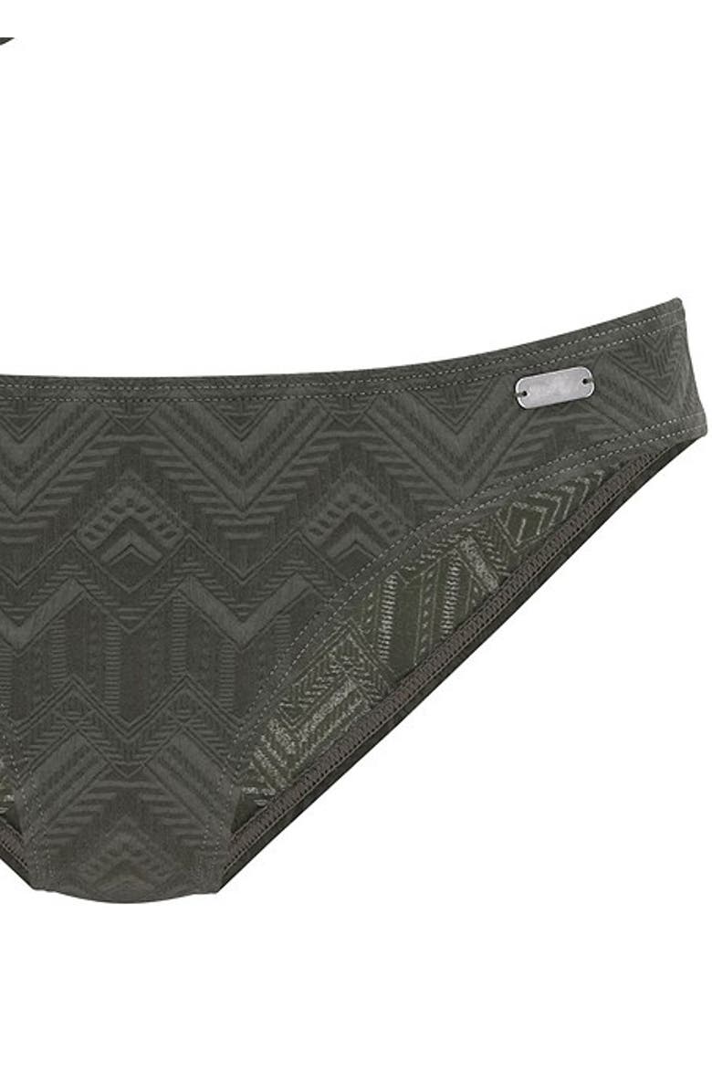 LASCANA Women's Textured Classic Bikini Bottom, Alternate, color, Olive