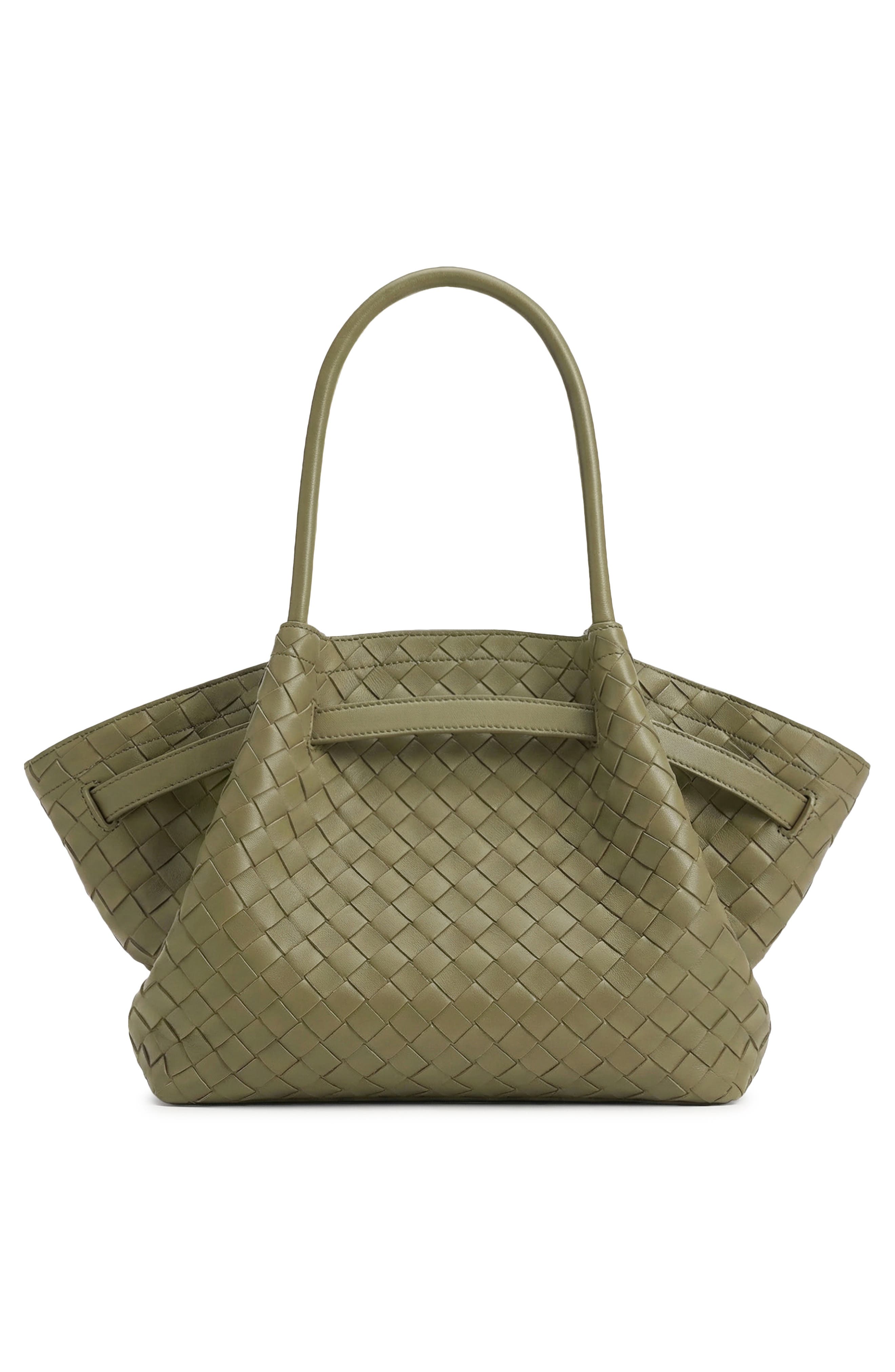 Medium Hana Woven Faux Leather Tote, Alternate, color, OLIVE GREEN