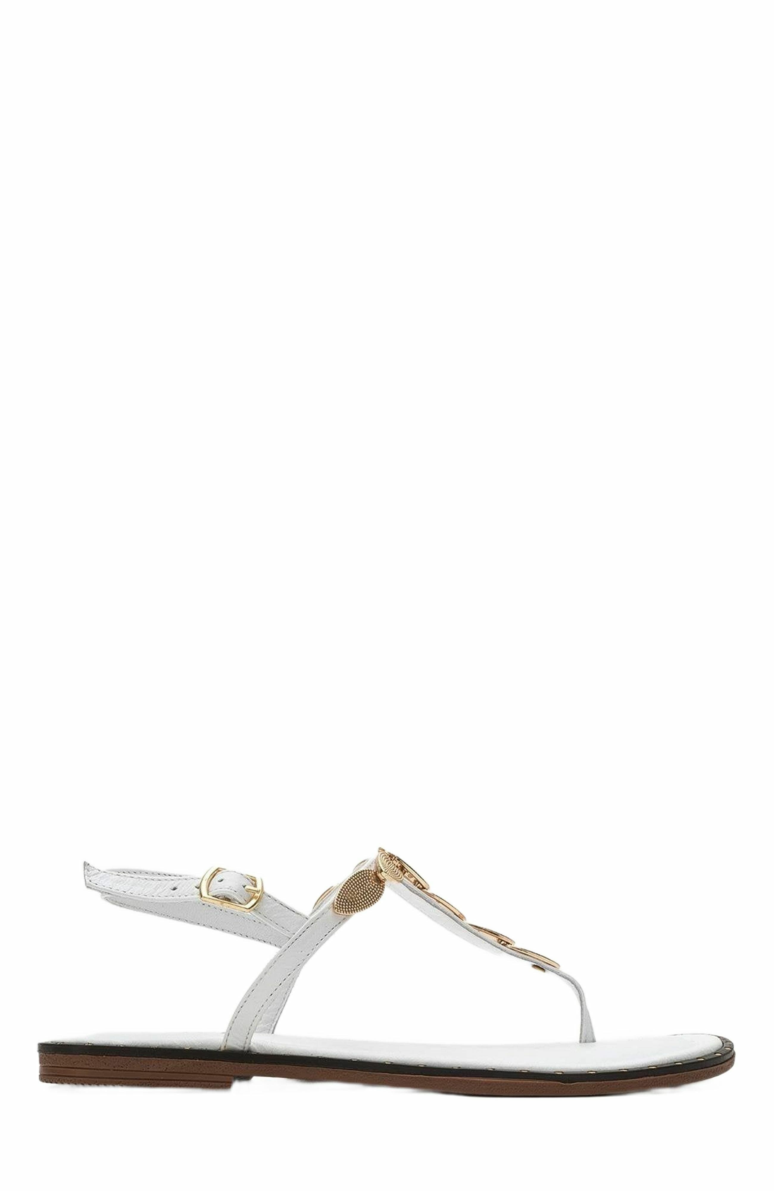 Marea Leather Flat Sandal, Alternate, color, White Leather