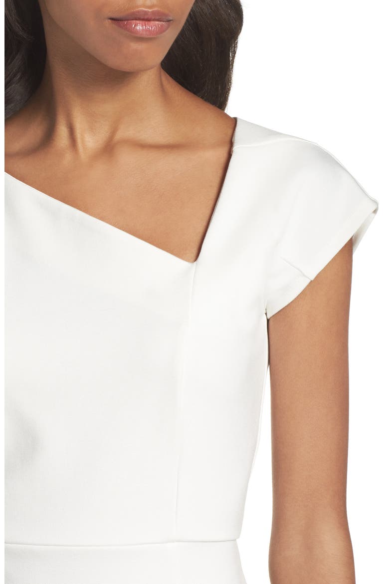 Lula Asymmetrical Neck Sheath Dress, Alternate, color, SUMMER WHITE
