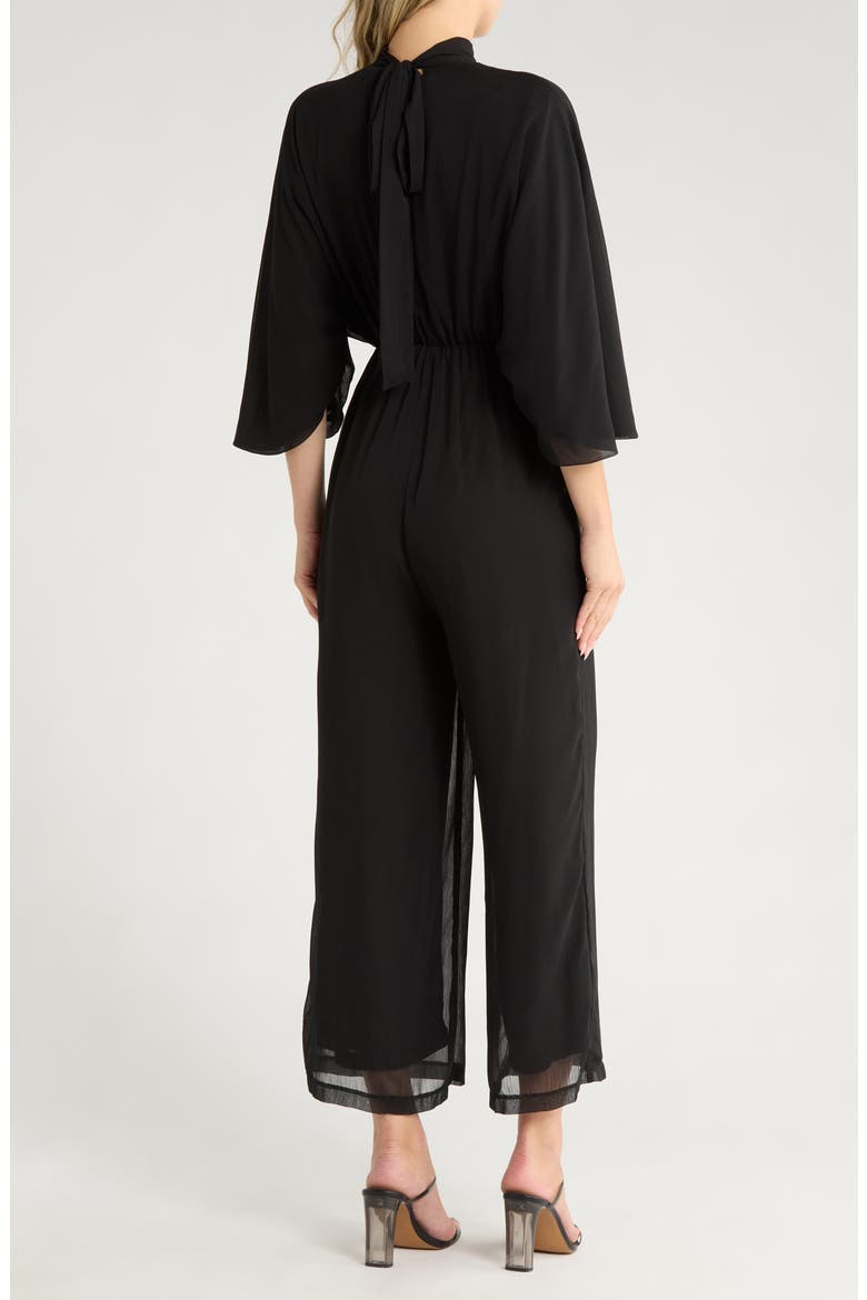 Rosalie Mock Neck Jumpsuit, Alternate, color, BLACK