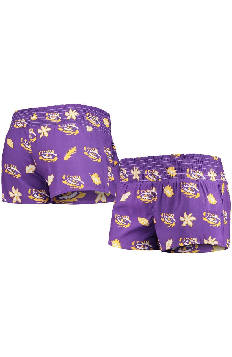 Wes & Willy Women's Wes & Willy Purple LSU Tigers Beach Shorts, Main, color, 