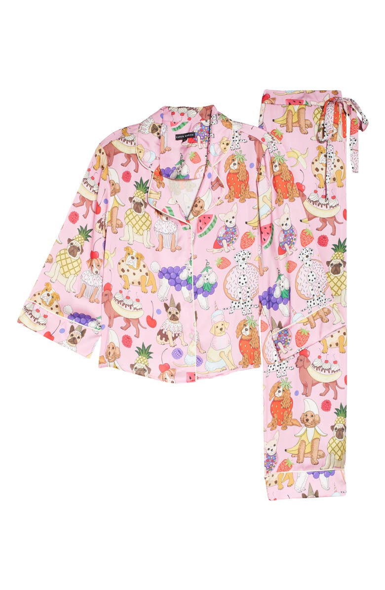 Karen Mabon Dessert Dogs Satin Pajamas, Alternate, color, 