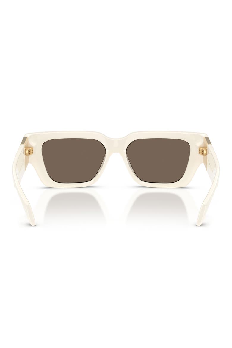 53mm Square Sunglasses, Alternate, color, WHITE / BROWN