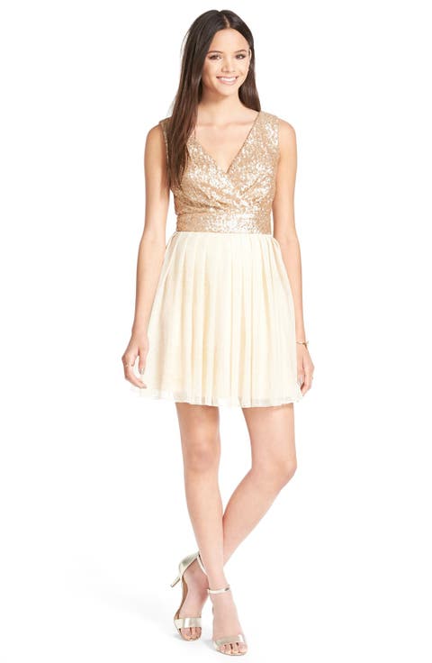 Sequin Bodice Skater Dress