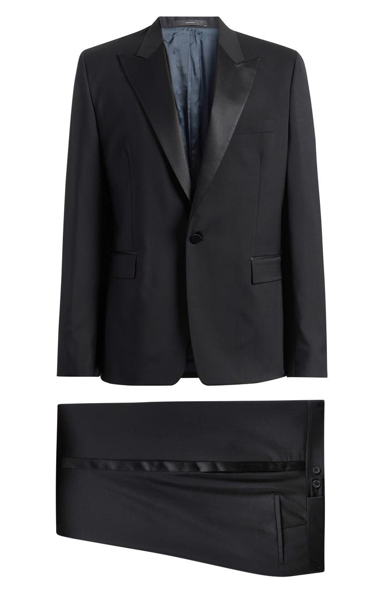 Paul Smith London The Soho Tailored Fit Black Wool & Mohair Tuxedo, Main, color, Black