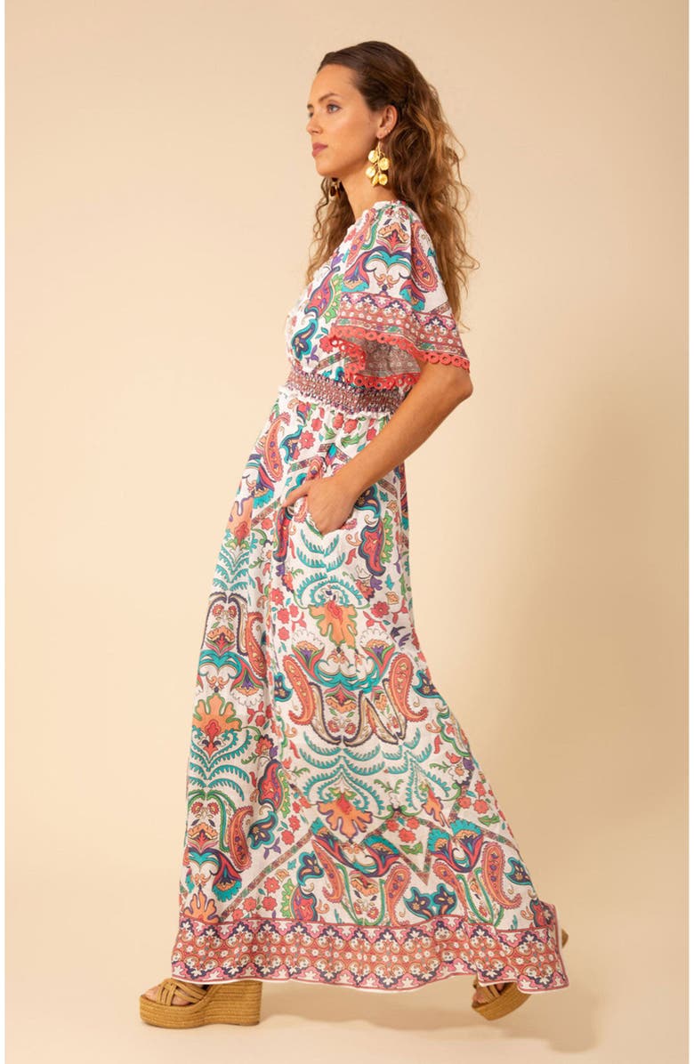 Hale Bob Elsie Linen Maxi Dress, Alternate, color,