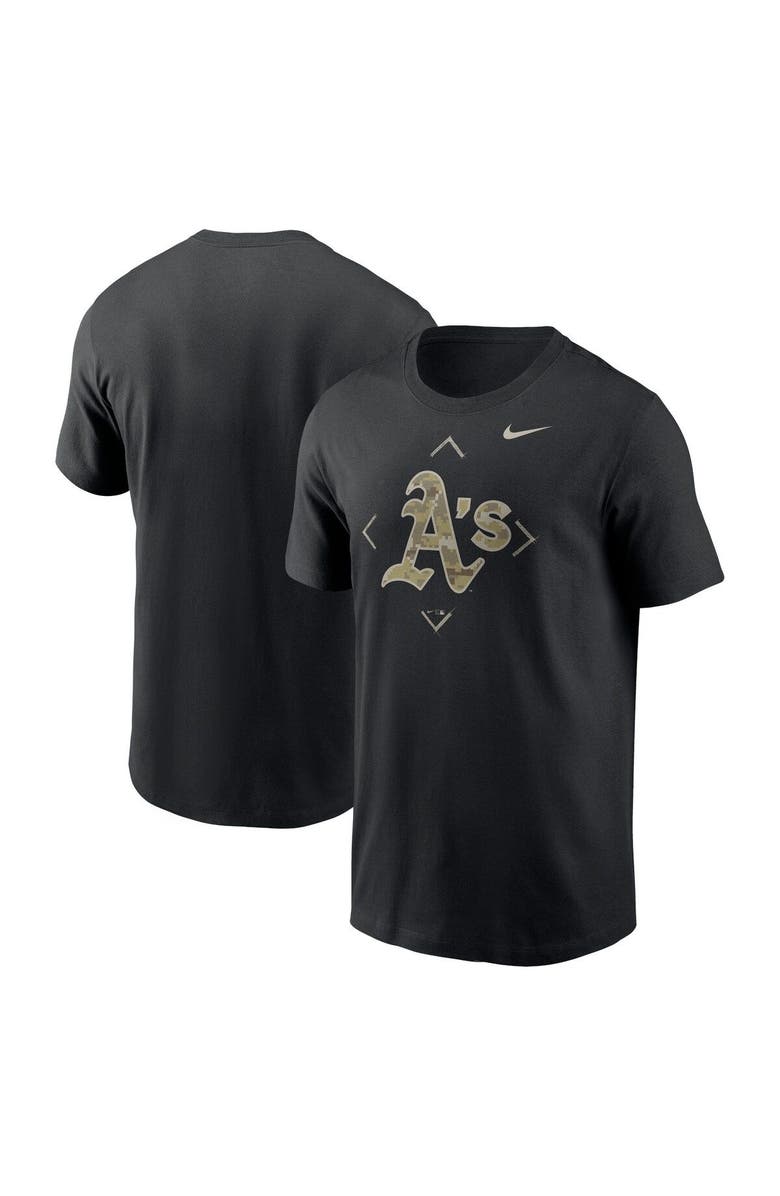 Nike Men's Nike Black Oakland Athletics Camo Logo T-Shirt, Main, color, Black