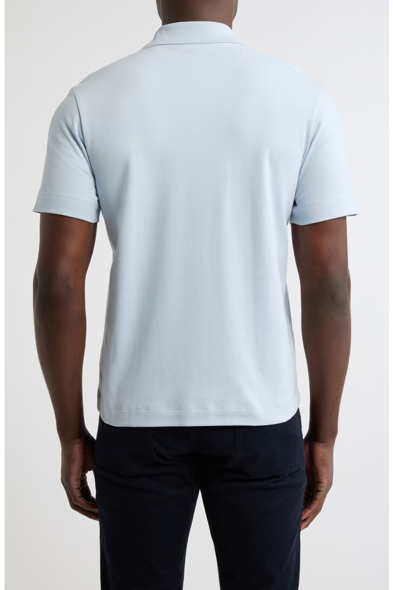 Peach Cotton Jersey Polo Shirt, Alternate, color, PLAYA BLUE