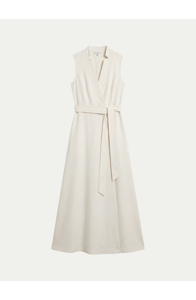 Karen Millen Tailored Linen Wrap Maxi Dress, Alternate, color, Ivory