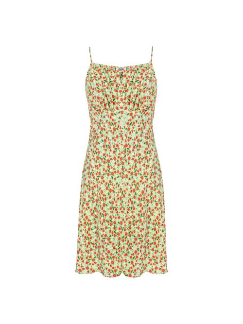 Ro&zo Sleeveless Ditsy Floral Mini Dress In Green