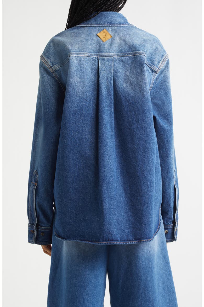 Debbie Real Blue Cotton Denim Shirt, Alternate, color, REAL BLUE