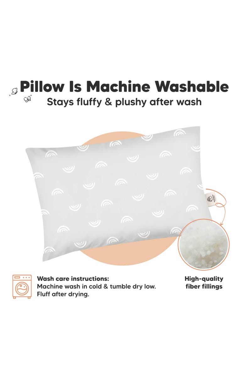KeaBabies 1pk Toddler Pillow, Alternate, color, Gray Rainbow
