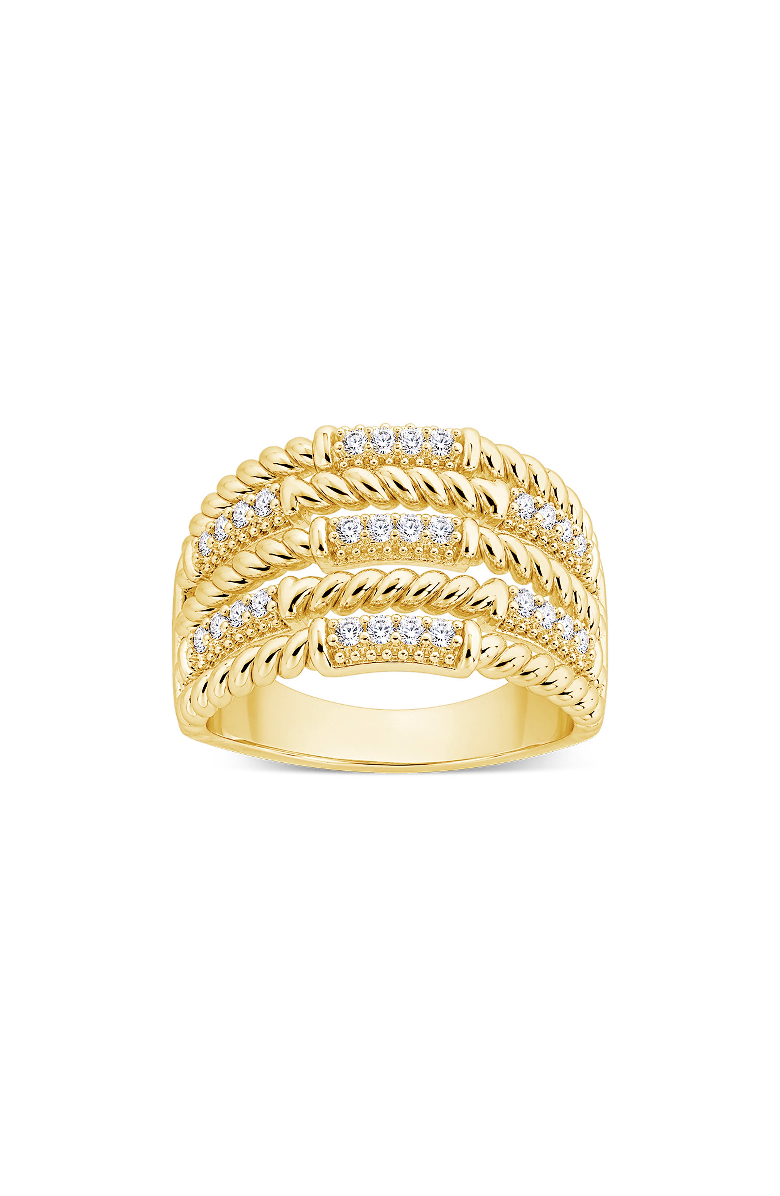 Twisted Pavé Stack Ring