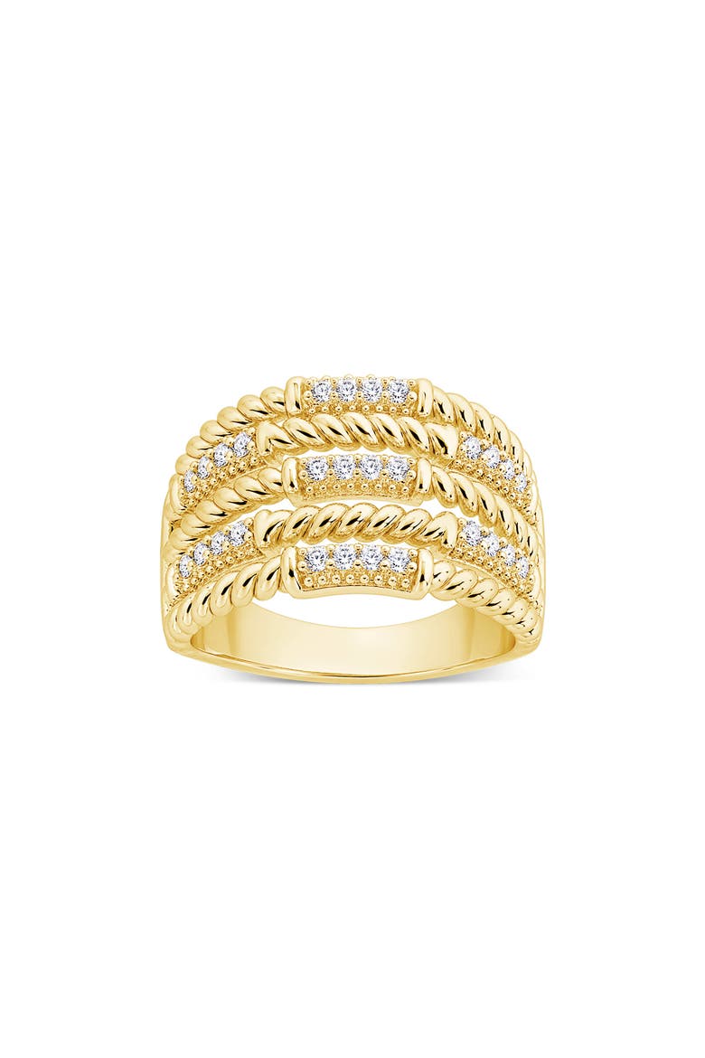 Twisted Pavé Stack Ring, Main, color, GOLD