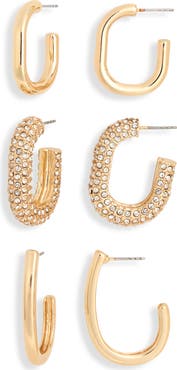 NORDSTROM RACK Set of 3 Hoop Earrings