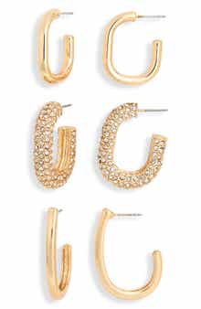 NORDSTROM RACK Set of 3 Hoop Earrings