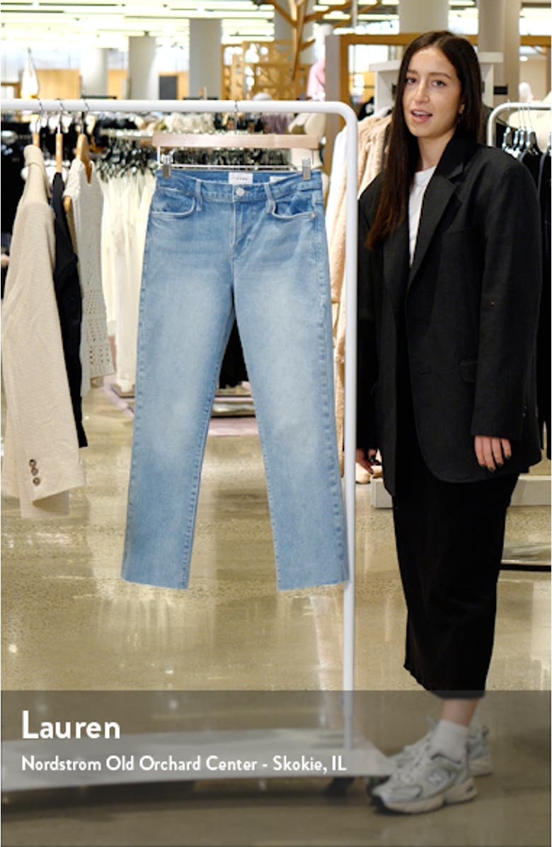 Le High Waist Raw Hem Straight Leg Jeans, sales video thumbnail