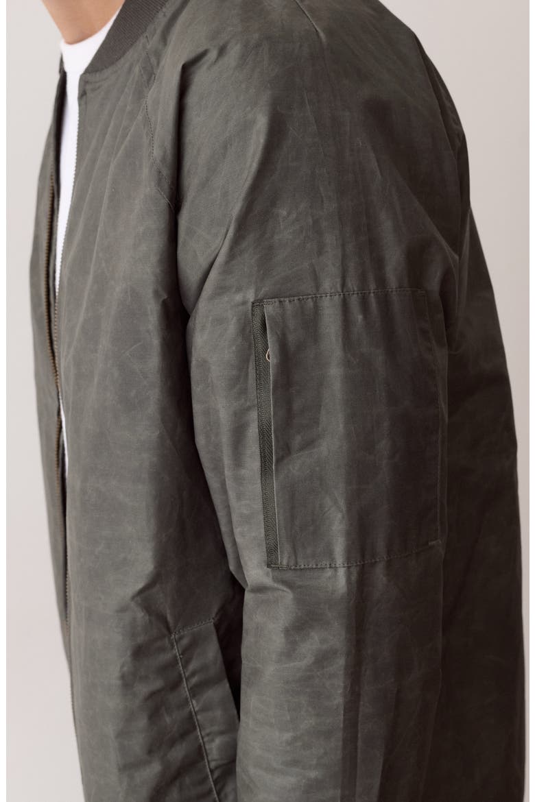 Glenn Waxed Canvas Bomber Jacket, Alternate, color, OLIVE