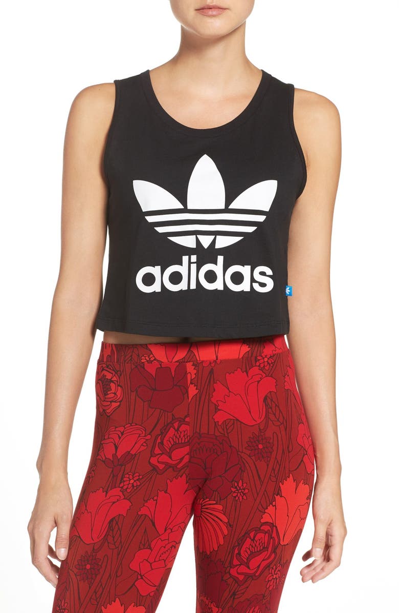 adidas Originals Trefoil Crop Muscle Tee, Main, color,