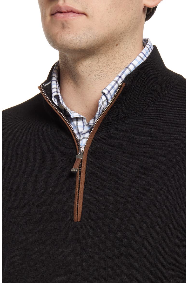 Autumn Crest Wool Blend Quarter Zip Pullover, Alternate, color, BLACK