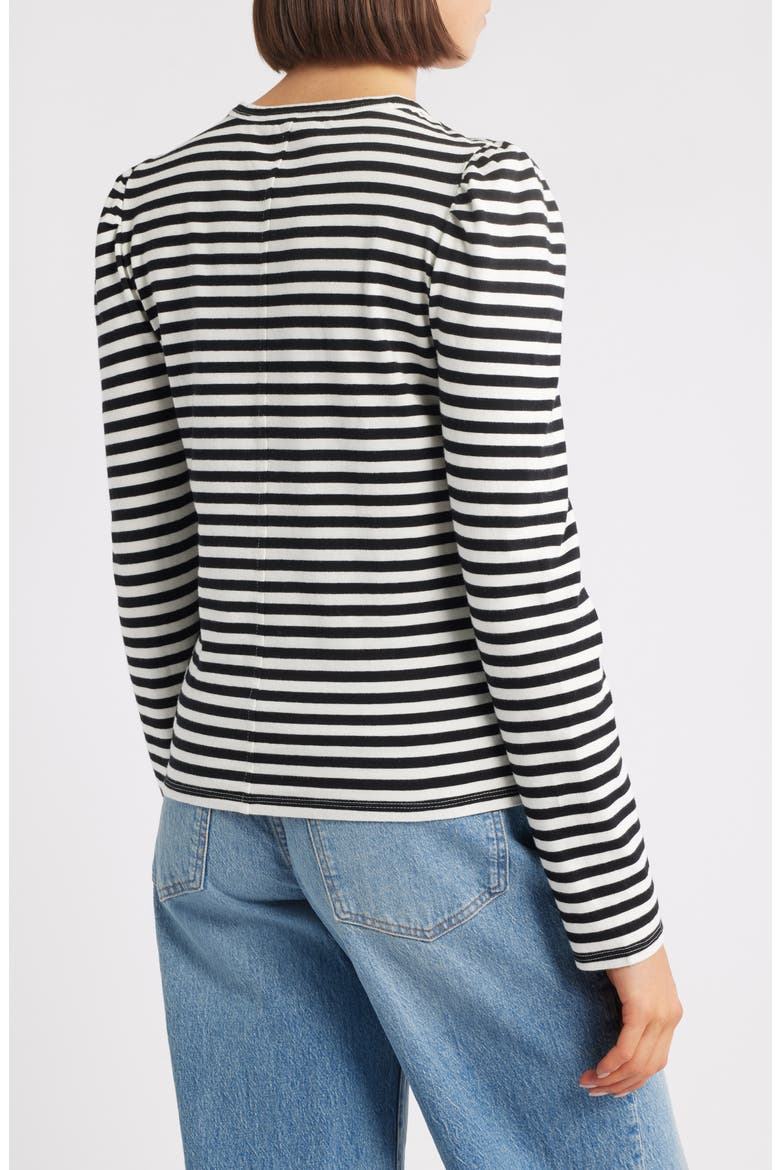 Easy Puff Long Sleeve Stripe Top, Alternate, color, LIGHTHOUSE