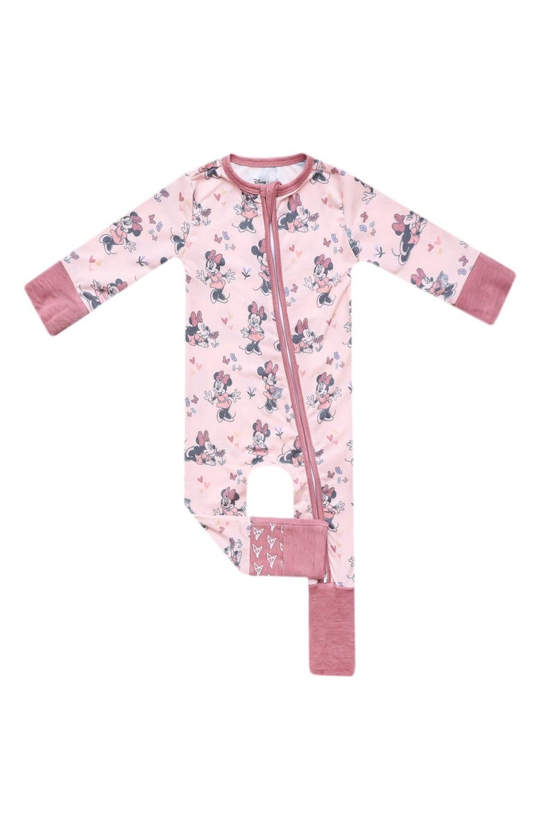 Copper Pearl Minnie Mouse Convertible Zip-Up Footie, Main, color, Minnie Mouse