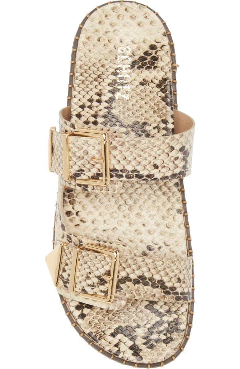Schutz Elana Snakeskin Print Slide Sandal, Alternate, color,