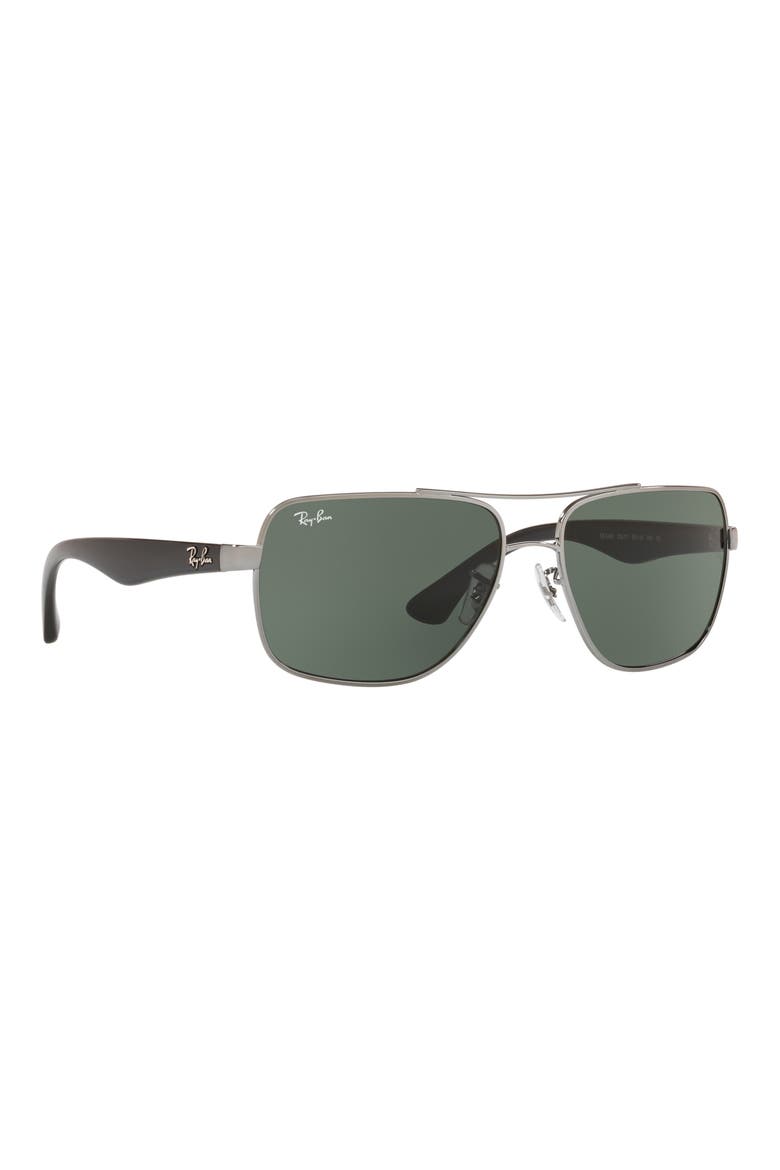 60mm Navigator Sunglasses, Alternate, color, GUNMETAL