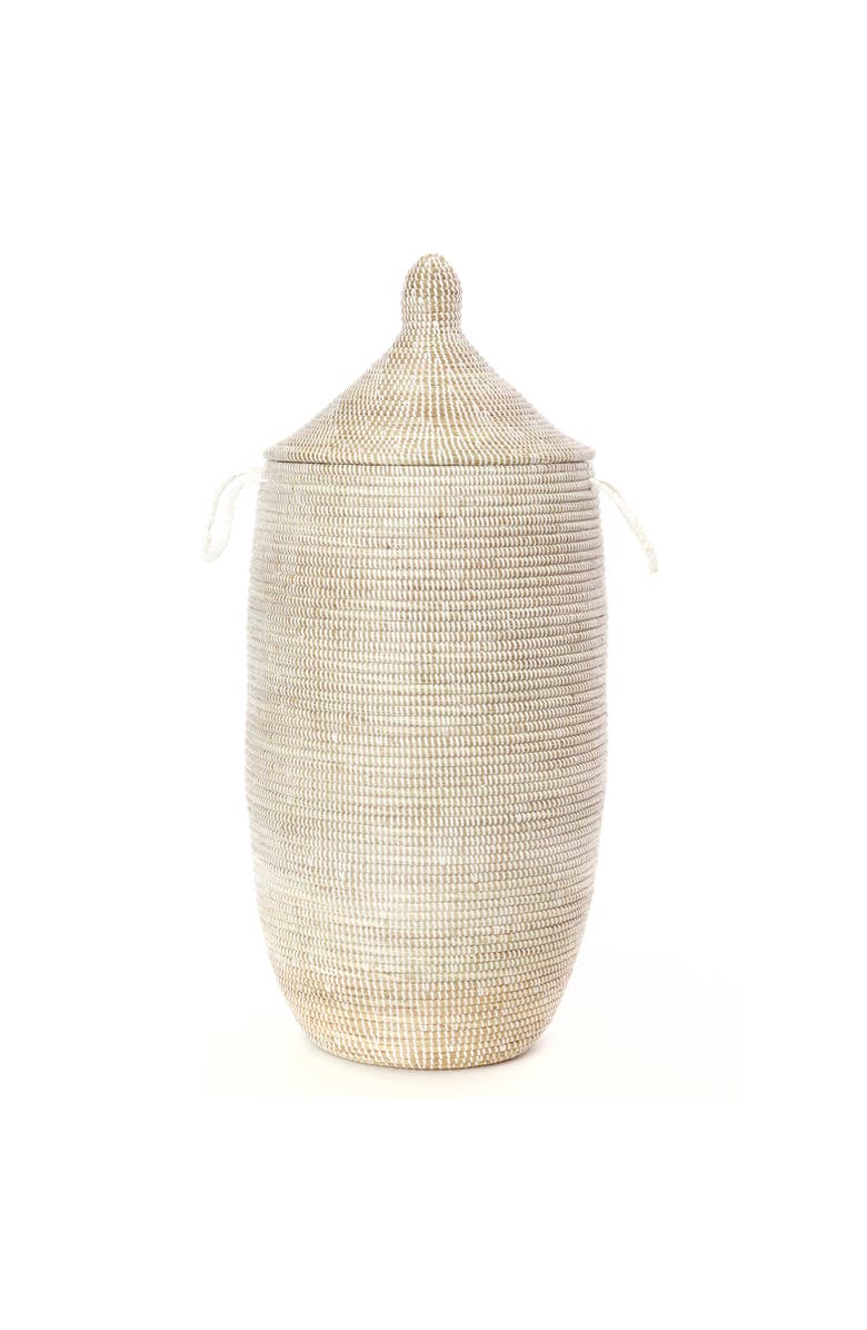 African Modern Slender Laurel Hamper Basket, Main, color, Natural