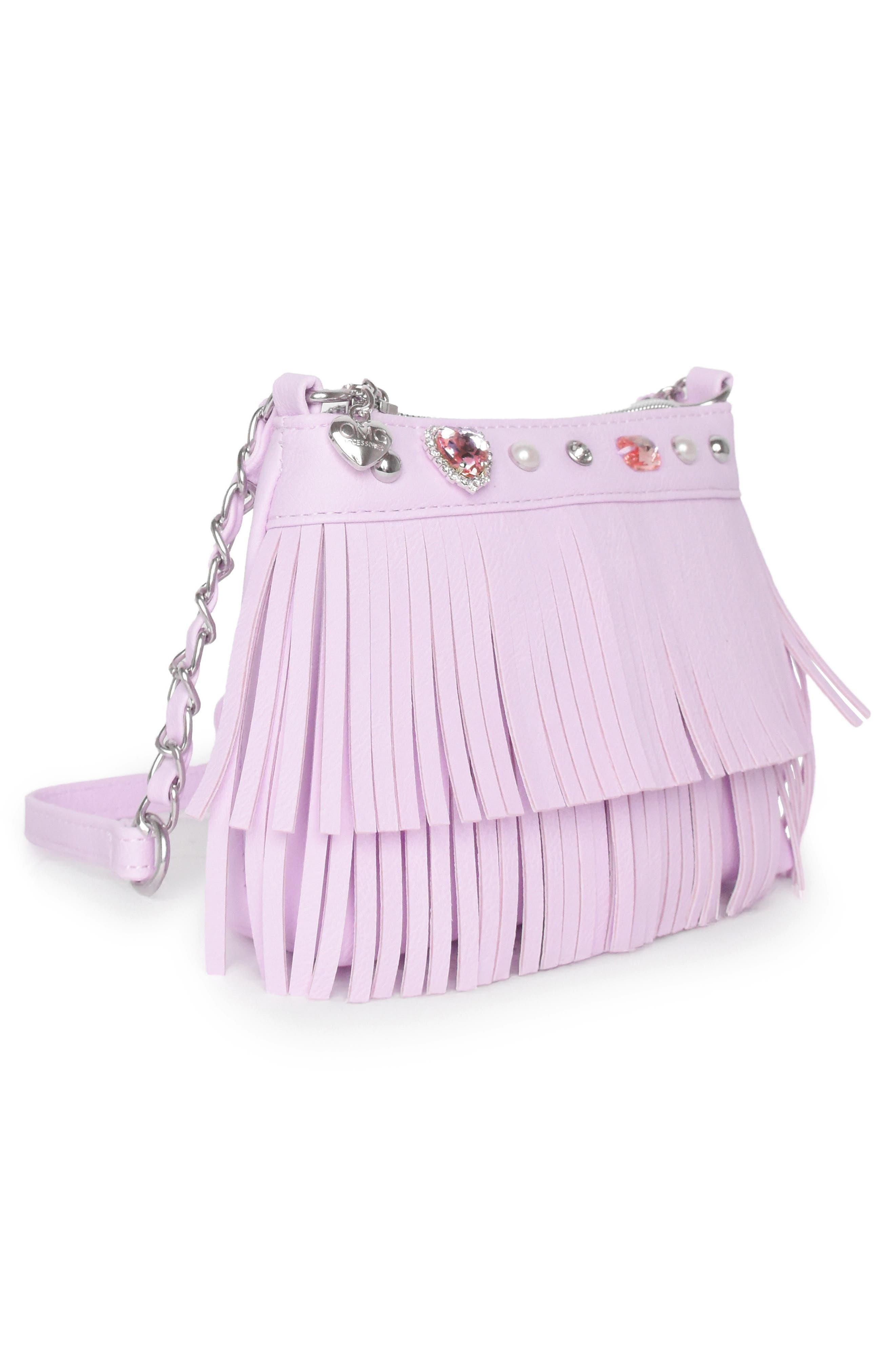 Kids' Fringe Crossbody Bag, Alternate, color, MISTY