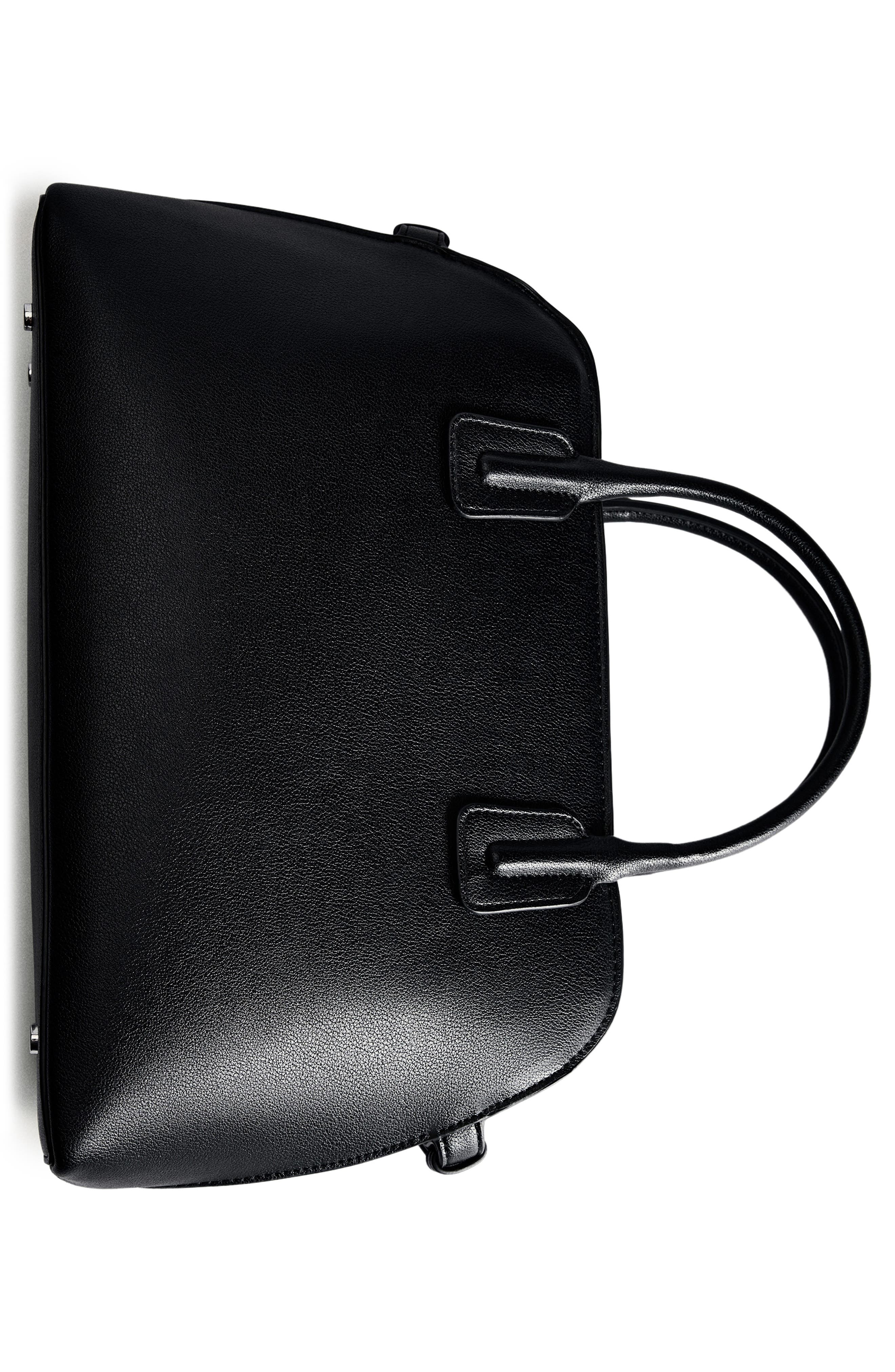 MANGO Faux Leather Bowling Bag, Alternate, color, 