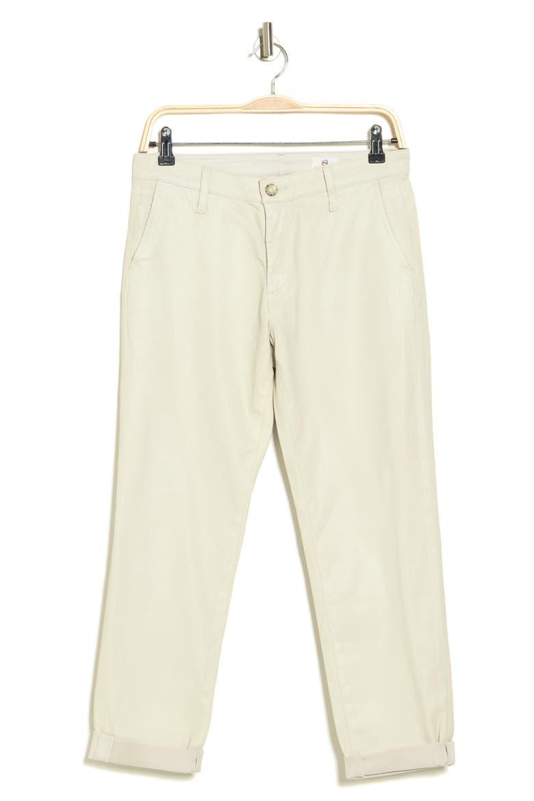 Caden Crop Twill Trousers, Alternate, color, LEATHERETTE PALE SMOKE