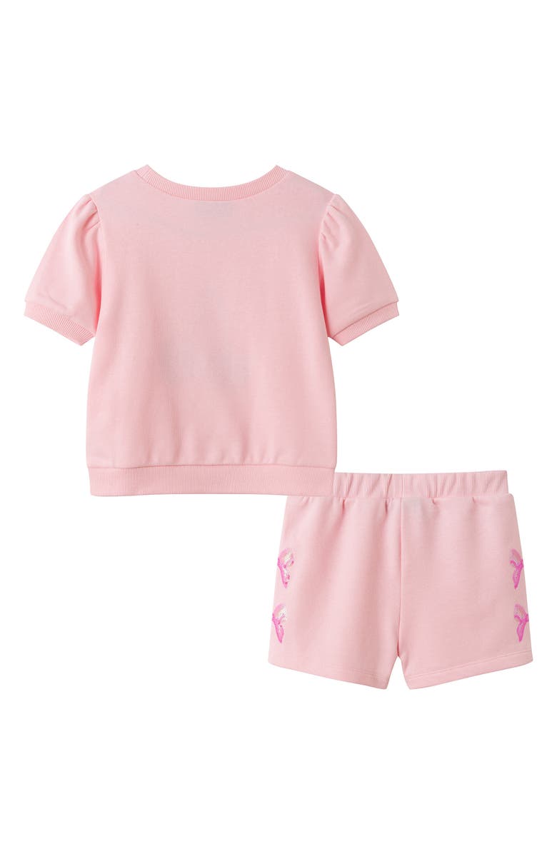 Andy & Evan Kids' French Terry Graphic Top & Shorts Set, Alternate, color, Pink Cherry