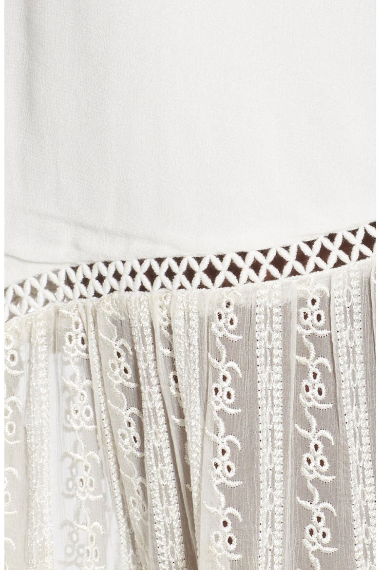 'Caves' Embroidered Lace Maxi Skirt, Alternate, color, OFF WHITE
