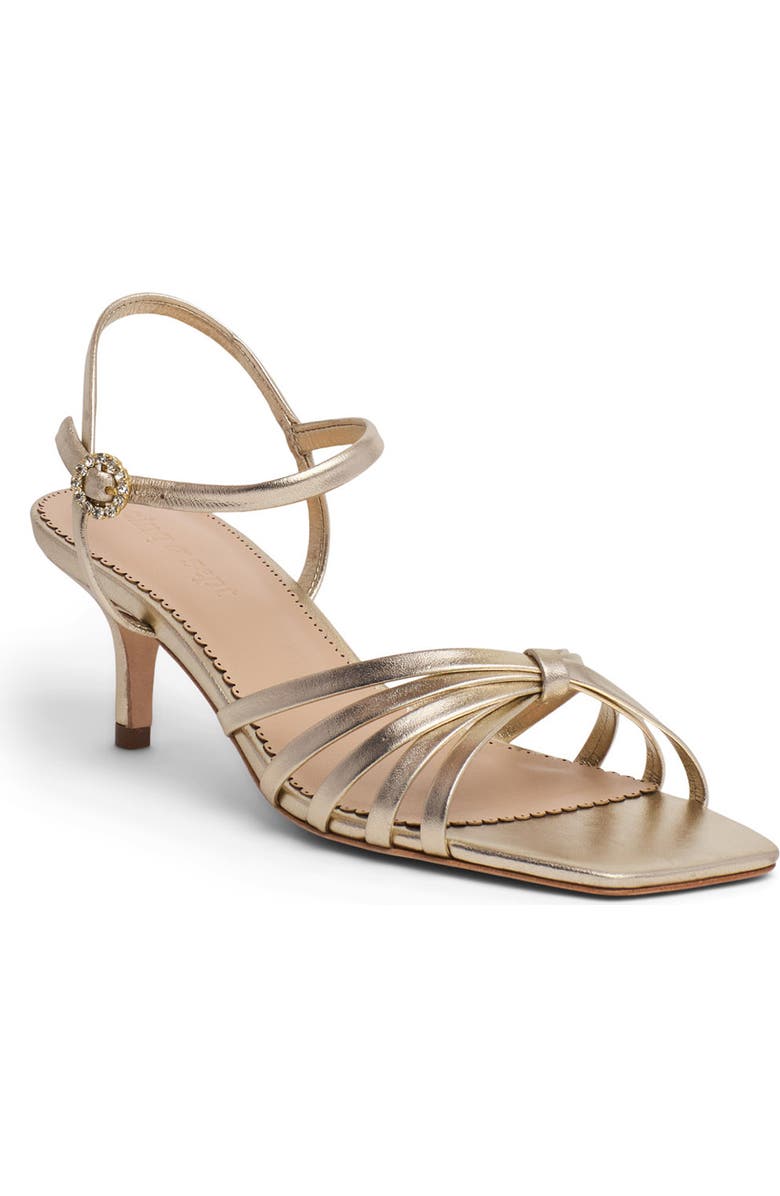 Cinq à Sept Malia Ankle Strap Sandal, Main, color, Light Gold Metallic