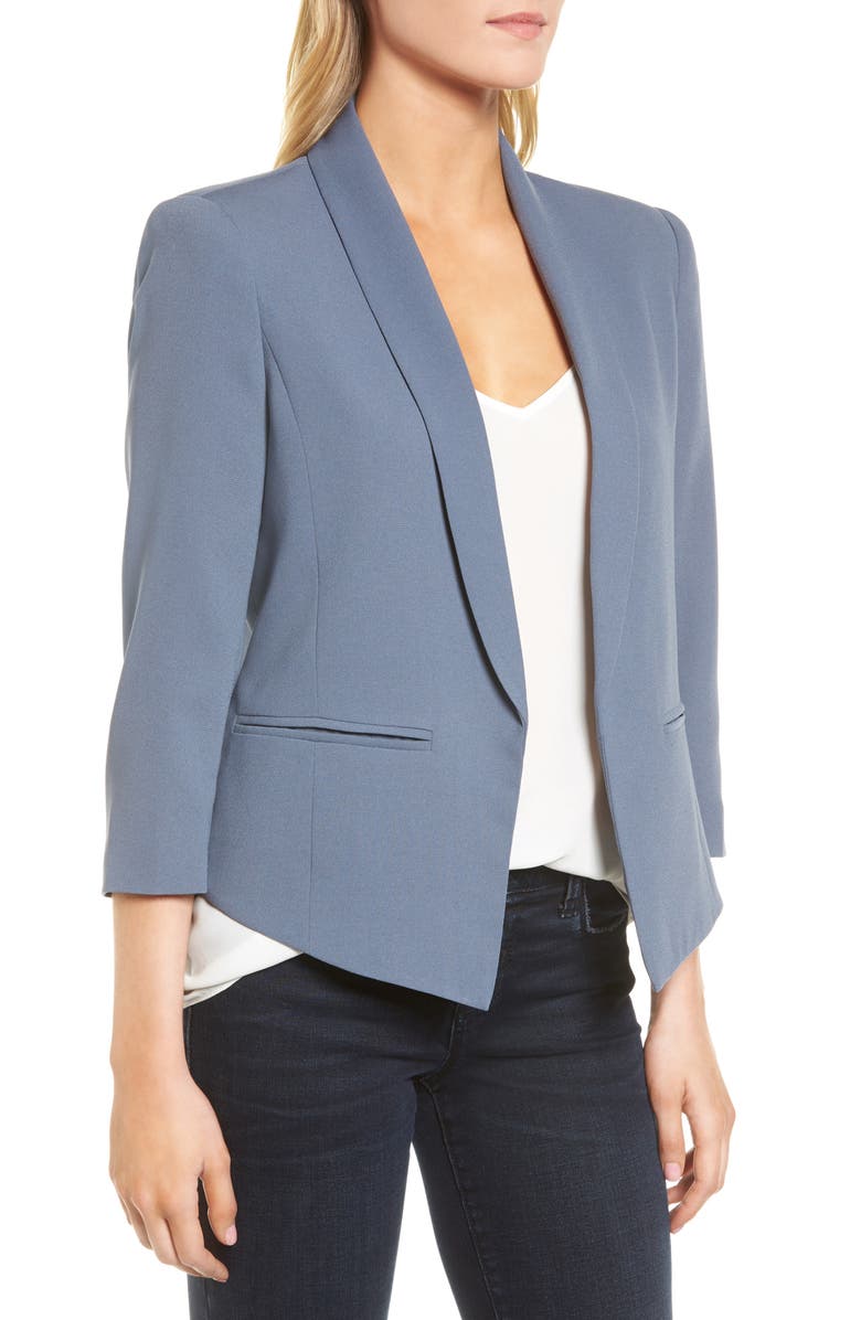 Mural 'Curve' Open Front Shawl Collar Blazer, Alternate, color,