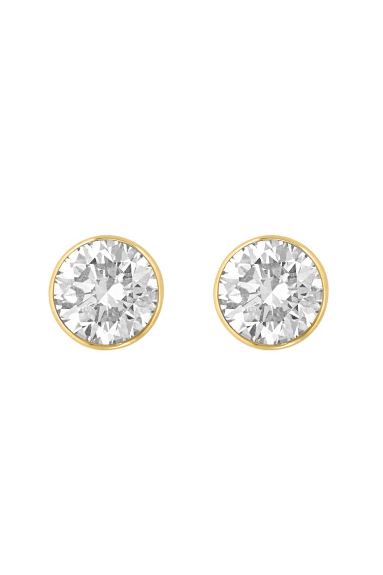 Round Lab Grown Diamond Stud Earrings, Alternate, color, GOLD