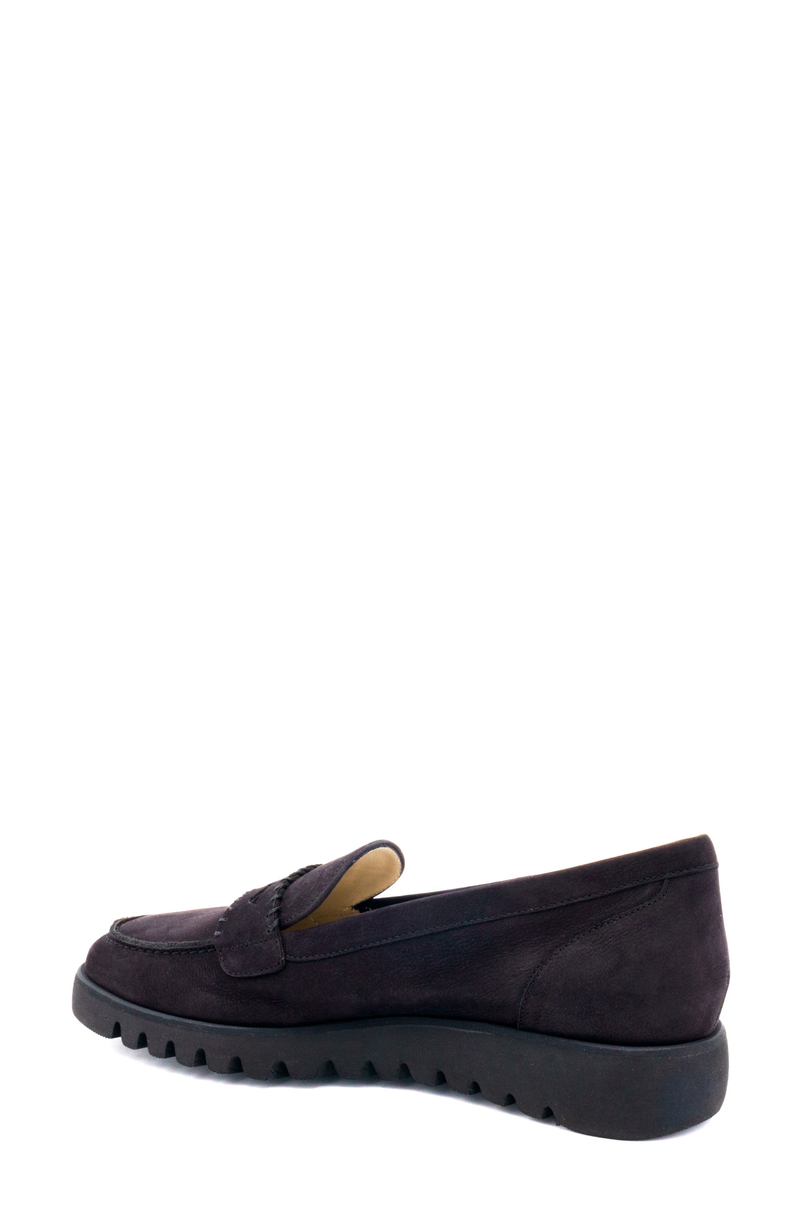 Amalfi by Rangoni Eolo Platform Penny Loafer, Alternate, color, Black Long Beach