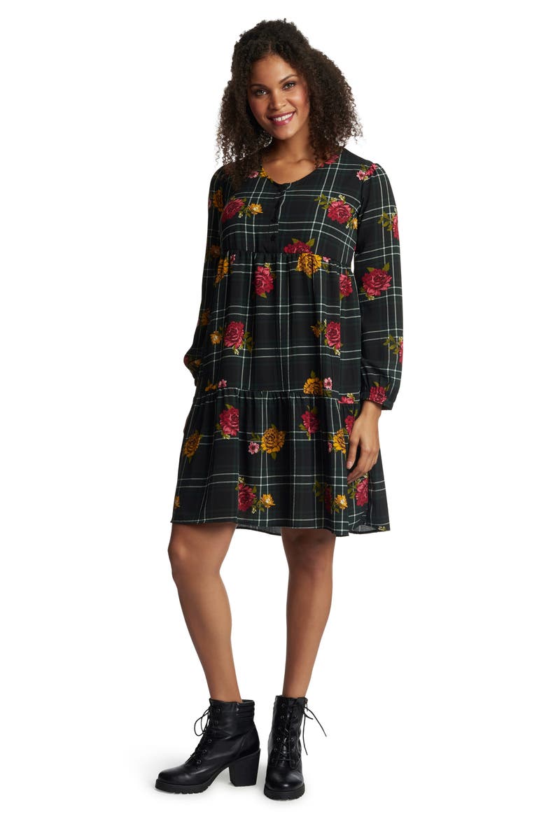 Tara Long Sleeve Maternity/Nursing Dress, Alternate, color, FLORAL PLAID