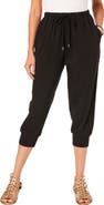 Roaman's Plus Size Soft Knit Capri Pant With Drawstring Waist