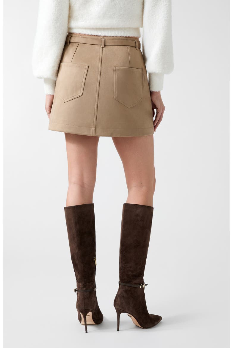 New Grace Faux Suede Miniskirt, Alternate, color, LIGHT BEIGE