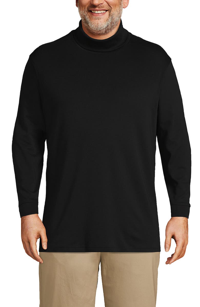 Lands' End Cotton Supima Turtleneck, Alternate, color, Black