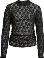 FARM Rio Lace Sheer Long Sleeve Top