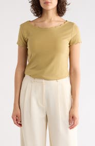T Tahari Scalloped Knit T-Shirt