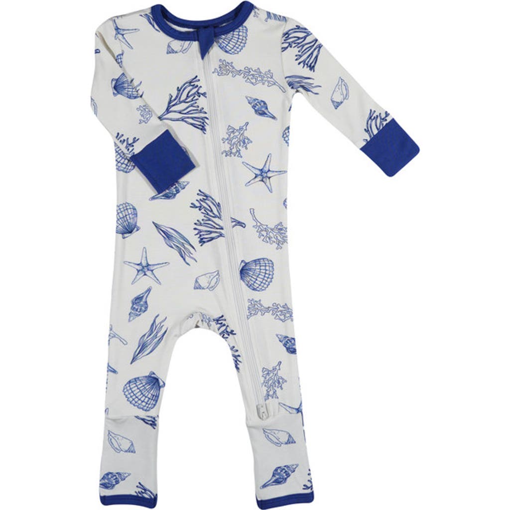 Everly Grey Convertible Romper Fitted Long Sleeve Pajama In Blue