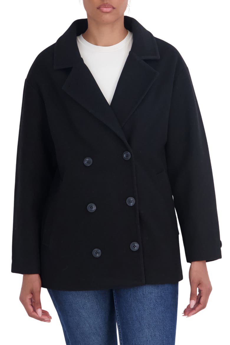 Oversized Peacoat, Main, color, BLACK